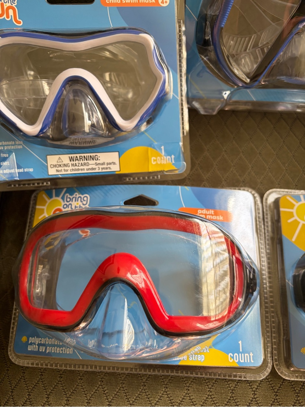 Red Kids Swim Goggles with Clear Lens and Comfortable Seal